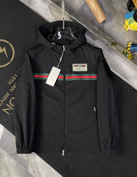 gucci windbreaker jacket replica|gucci men's denim trucker jacket.